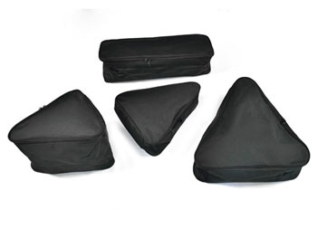 4 pack set of frame bags for items like helmets, shoes and clothes